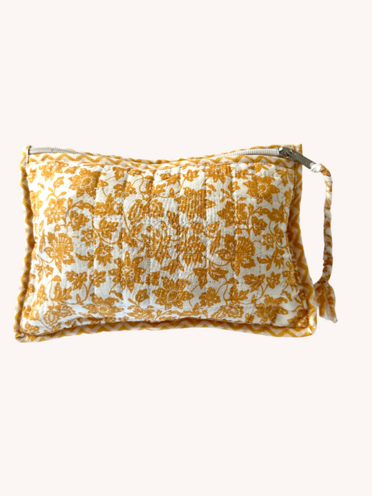 Golden Floral - Beauty Pouch