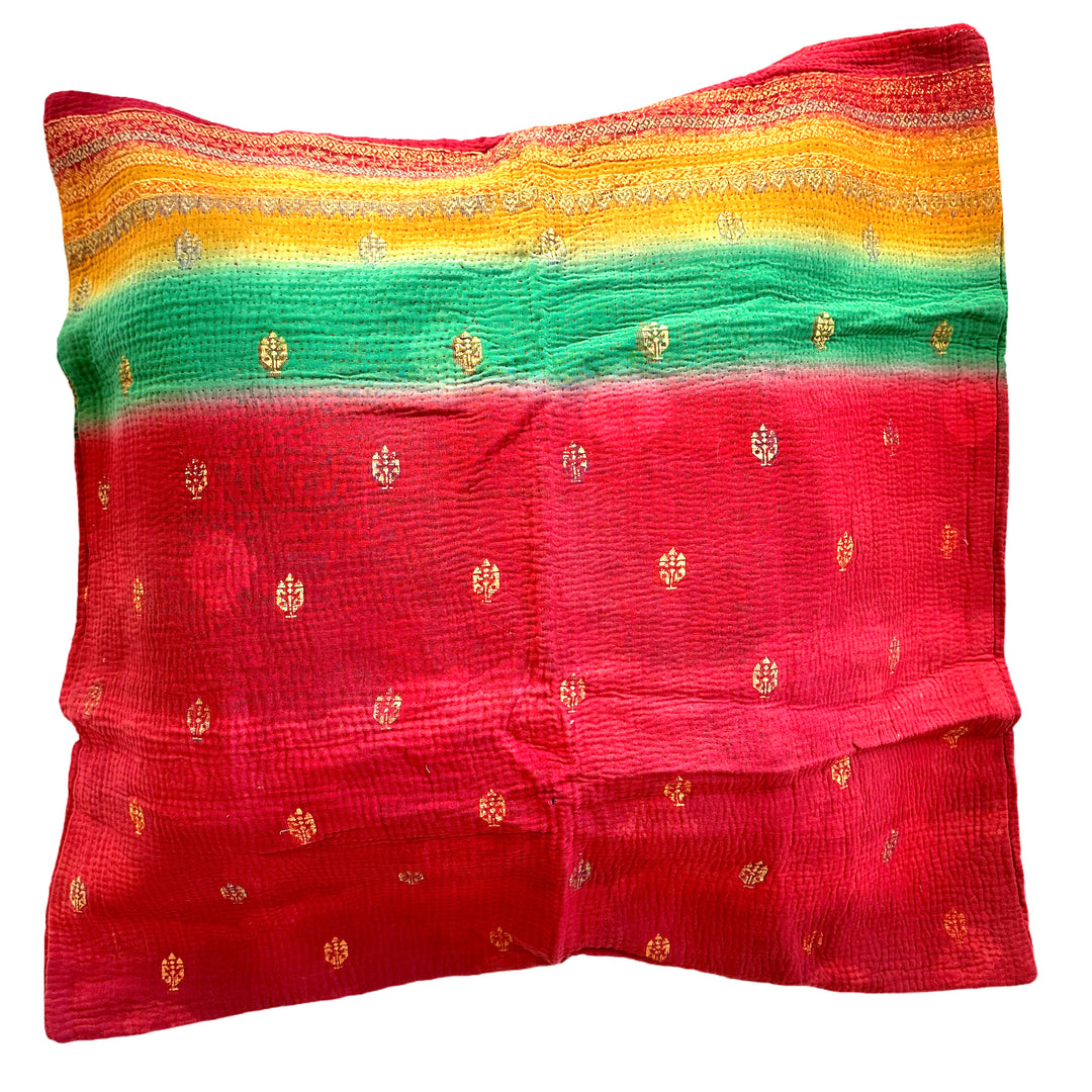 Indian Red - Prime Kantha Cushion Cover