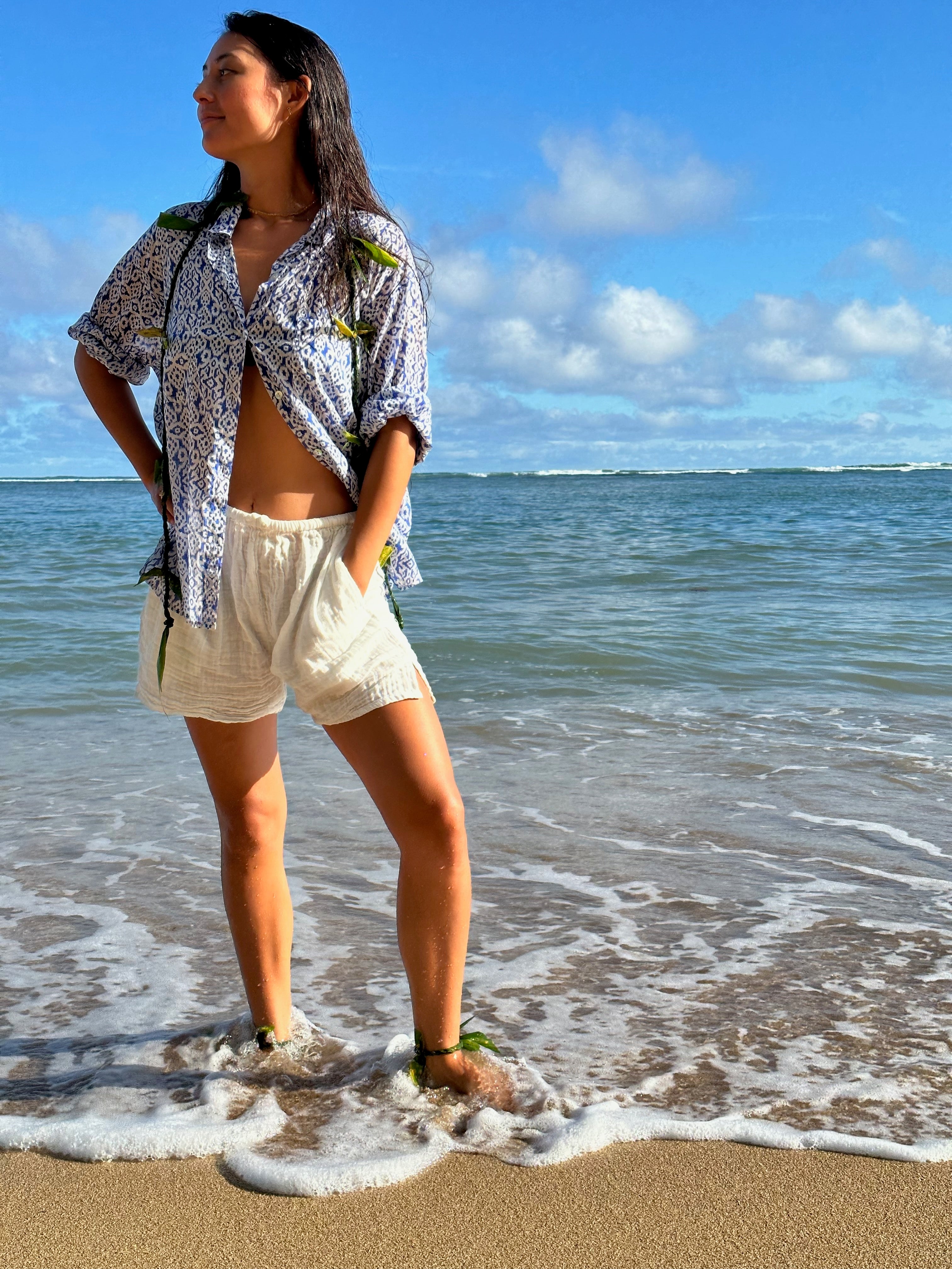 パンツ BEACH LOVERS ONLY Hawaii surf shorts Xysaqa Mens Hawaiian Beach Shorts, Elastic Waist Tropical