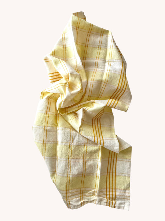 Sunshine Plaid - Linen Tea Towel