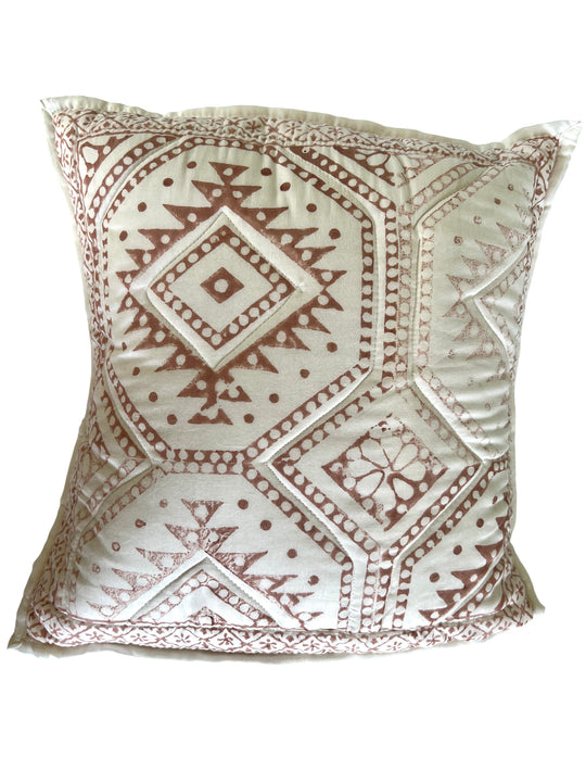 terra cotta design - 16" square quilted pillow cover