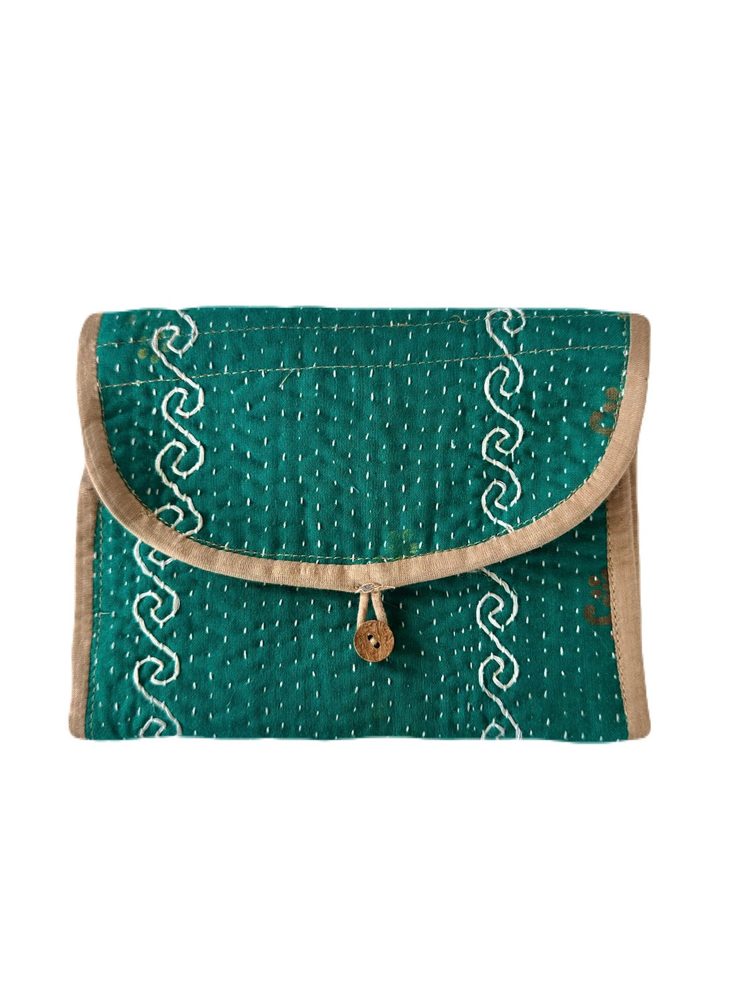 kantha wallet in waves print