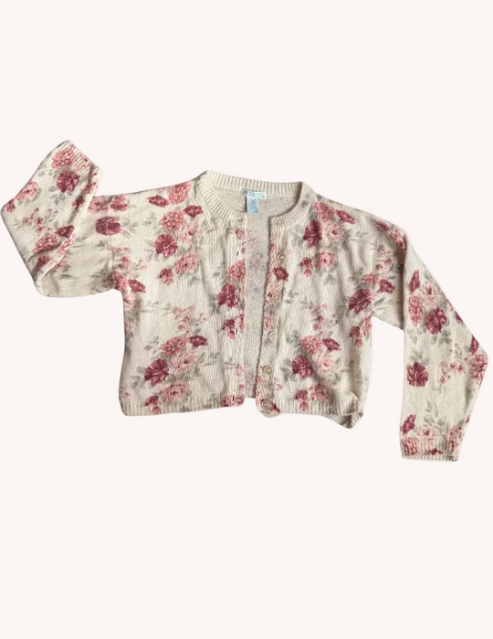 Vintage Floral Silk Blend Cardigan