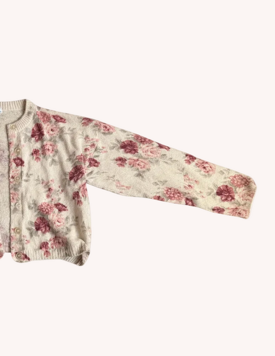 Vintage Floral Silk Blend Cardigan