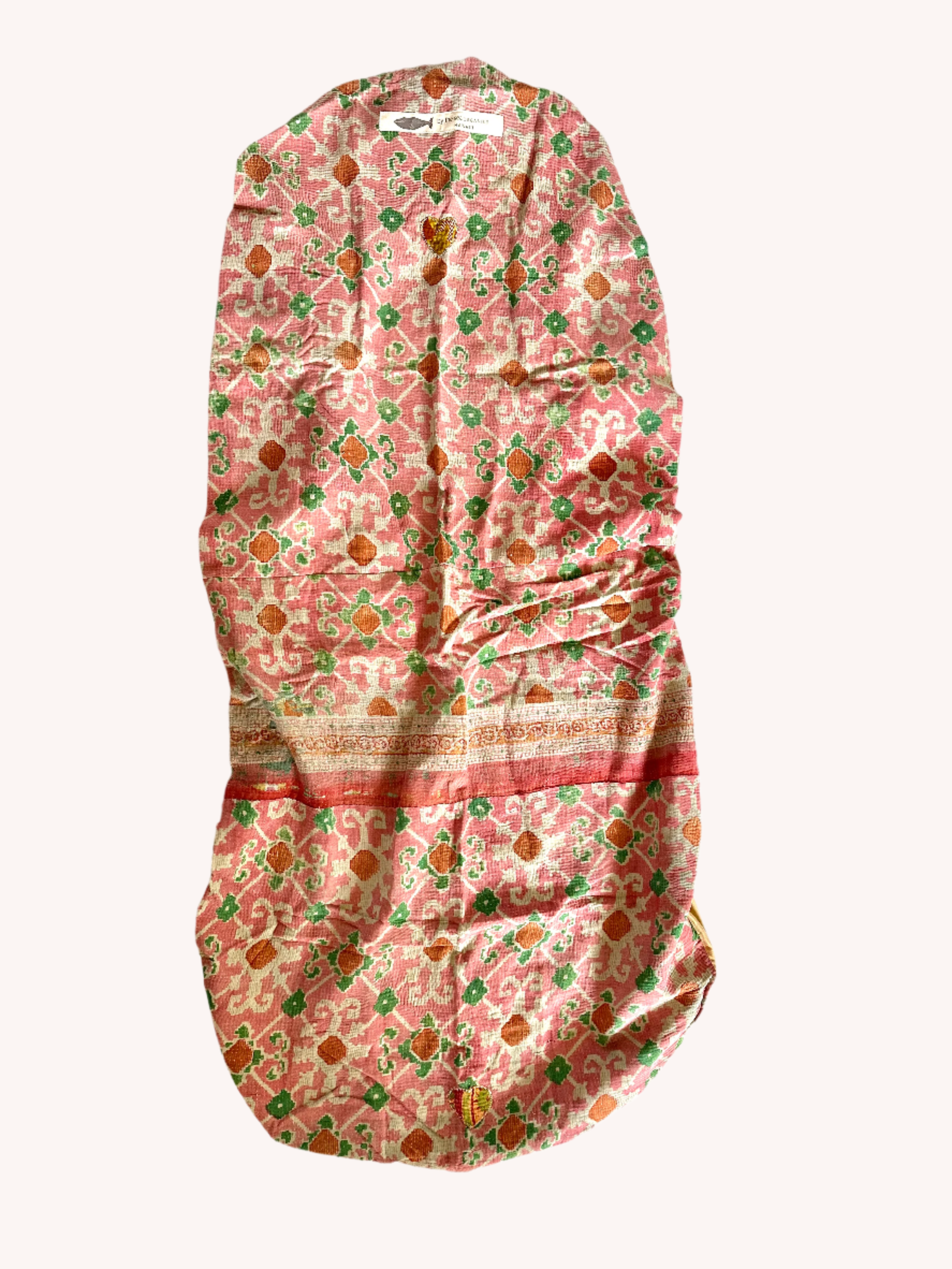 Kantha Car Seat Cover - Soft Rose Sherbert