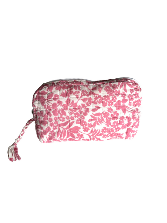 Pink Flowers - travel pouch