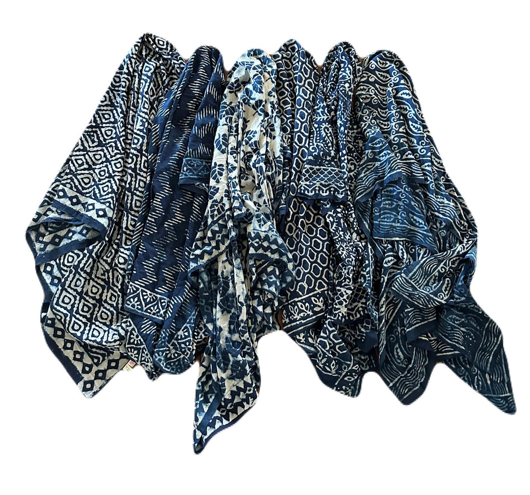 BLOCK PRINT SARONG - INDIGO COLLECTION