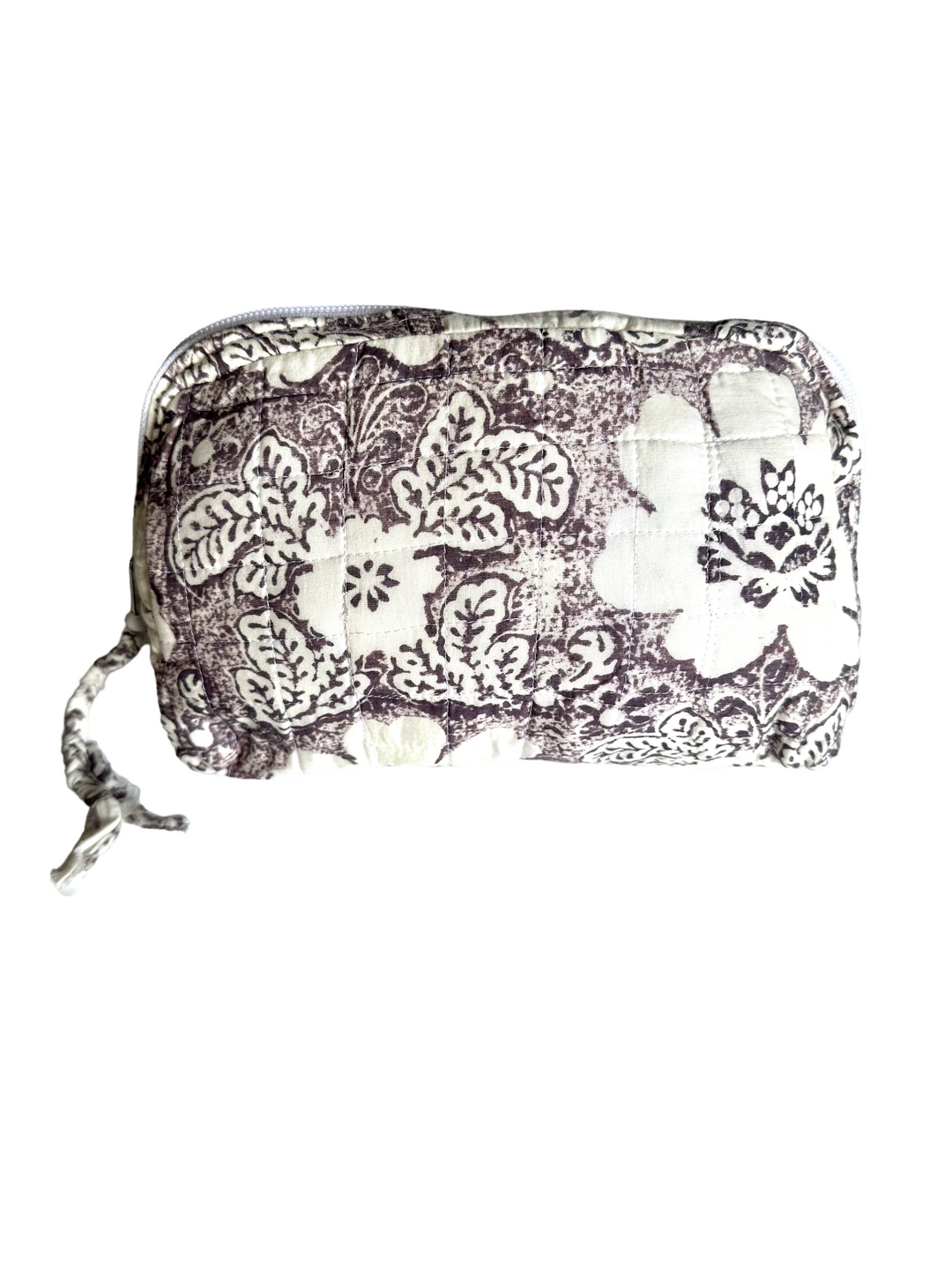 Grey Flowers - travel pouch
