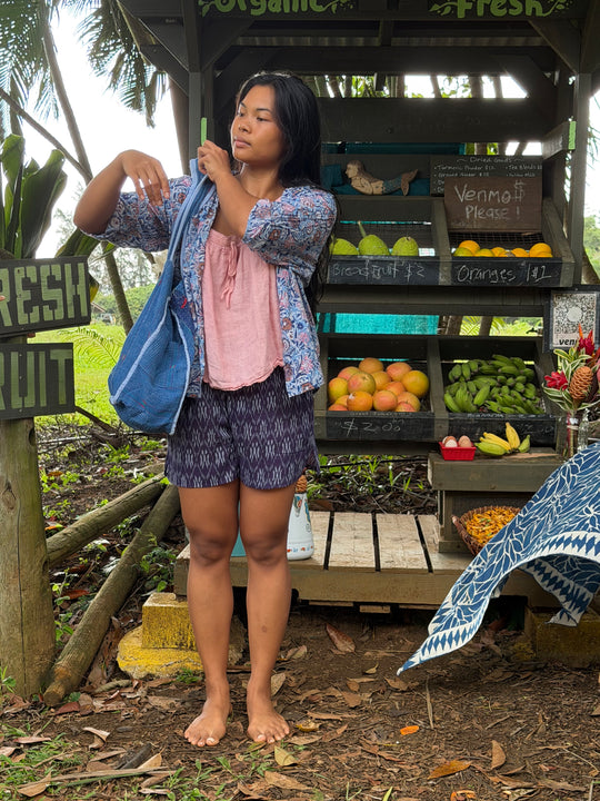 INDIGO IKAT BEACH SHORT