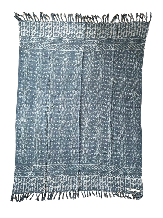 Indigo Diamond - Organic Throw Blanket