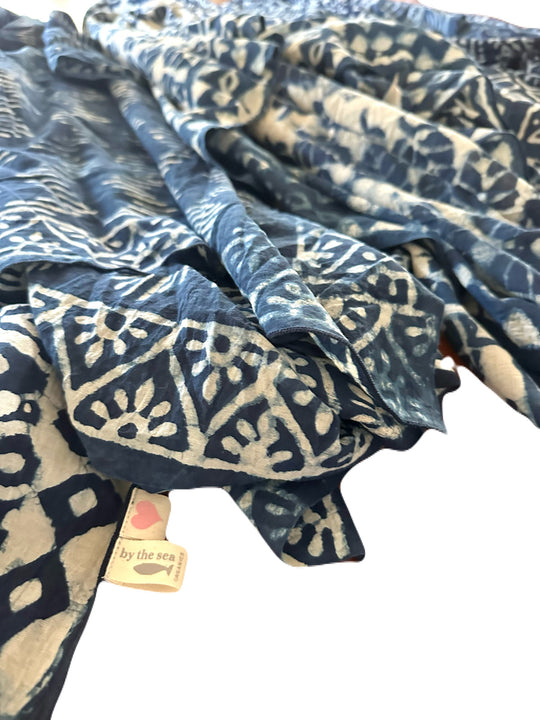 BLOCK PRINT SARONG - INDIGO COLLECTION