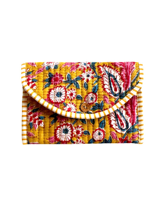 sunny gardens fabric wallet