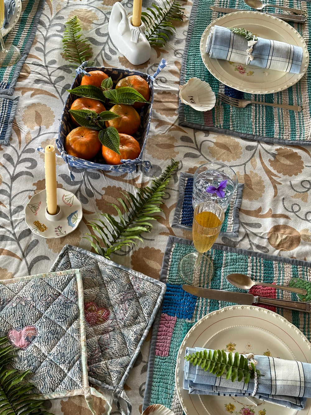 PATCHWORK KANTHA PLACEMAT SET