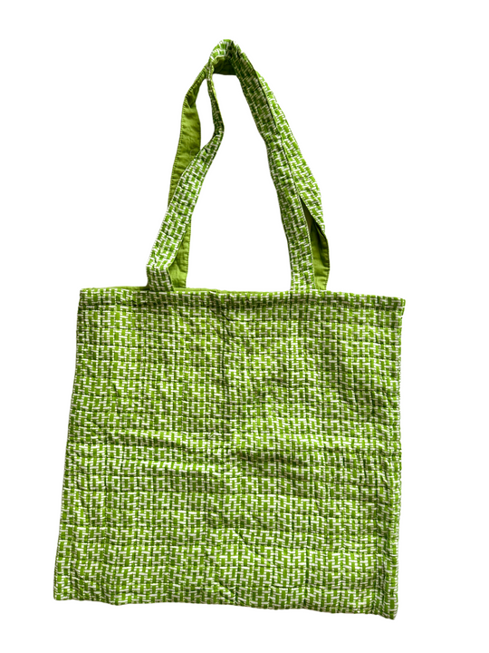 vibrant Green - Quilted Shopping Tote