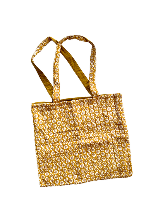 Gold Motif - Quilted Shopping Tote