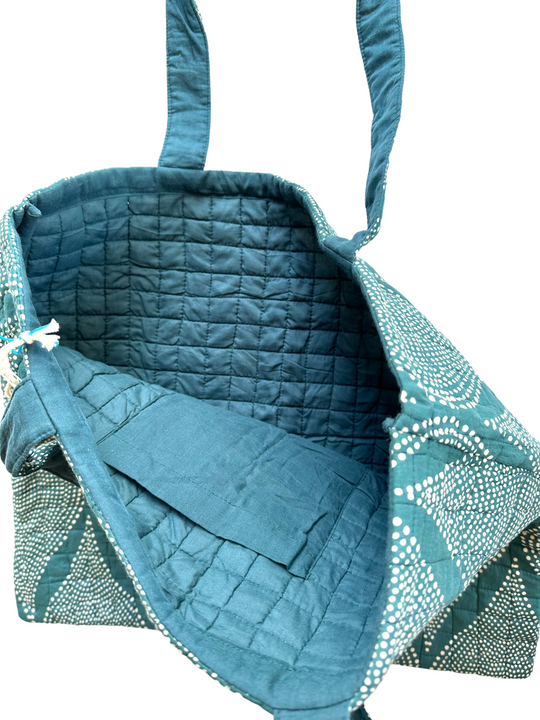 Teal Waters - Quilted Shopping Tote