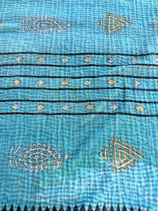PRIME KANTHA QUILT - BLUE JUNGLE
