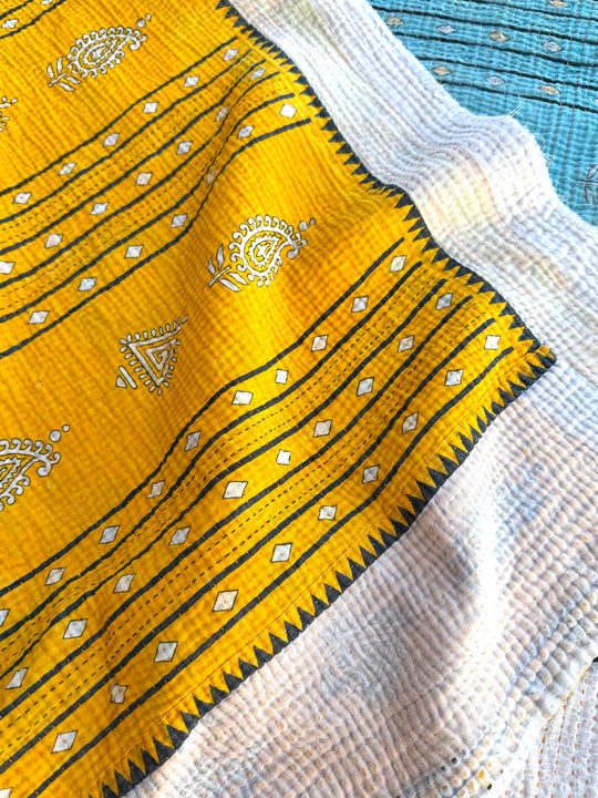 PRIME KANTHA QUILT - BLUE JUNGLE