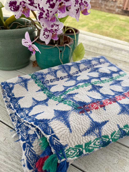 PRIME KANTHA QUILT - OCEAN CLOVER