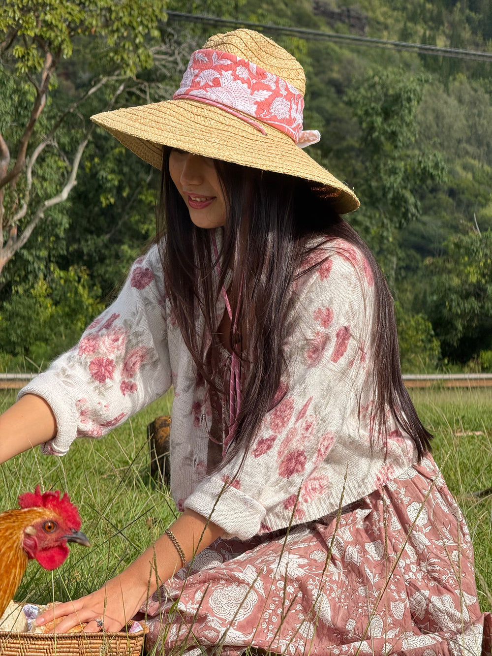 Vintage Floral Silk Blend Cardigan