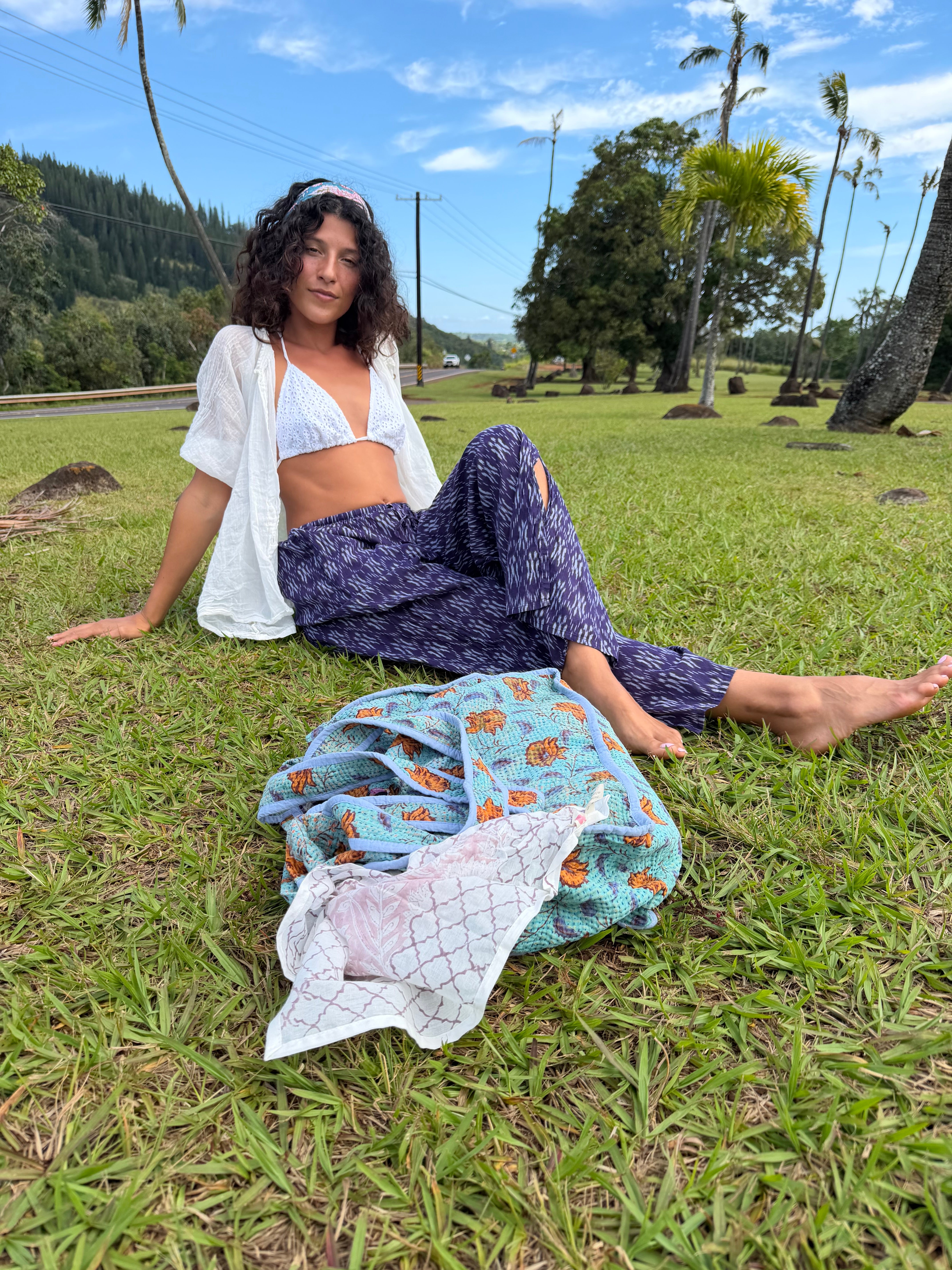 TEXTURED COTTON GAUZE BEACH PANT – bytheseacompany