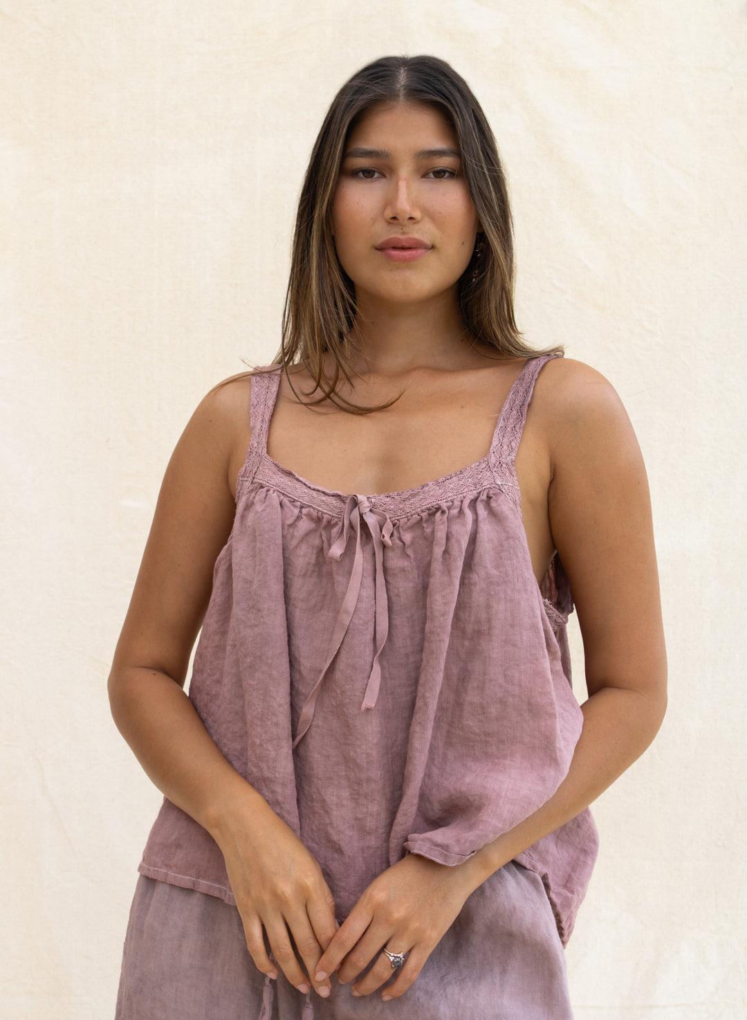 LACY LINEN TANK TOP