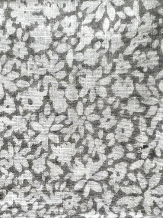 Grey crowded floral - Long Table Cloth or Curtain