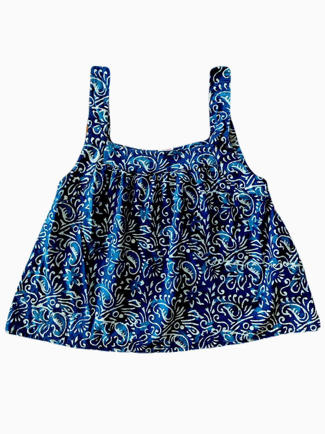 farmers market tank top indigo paisley