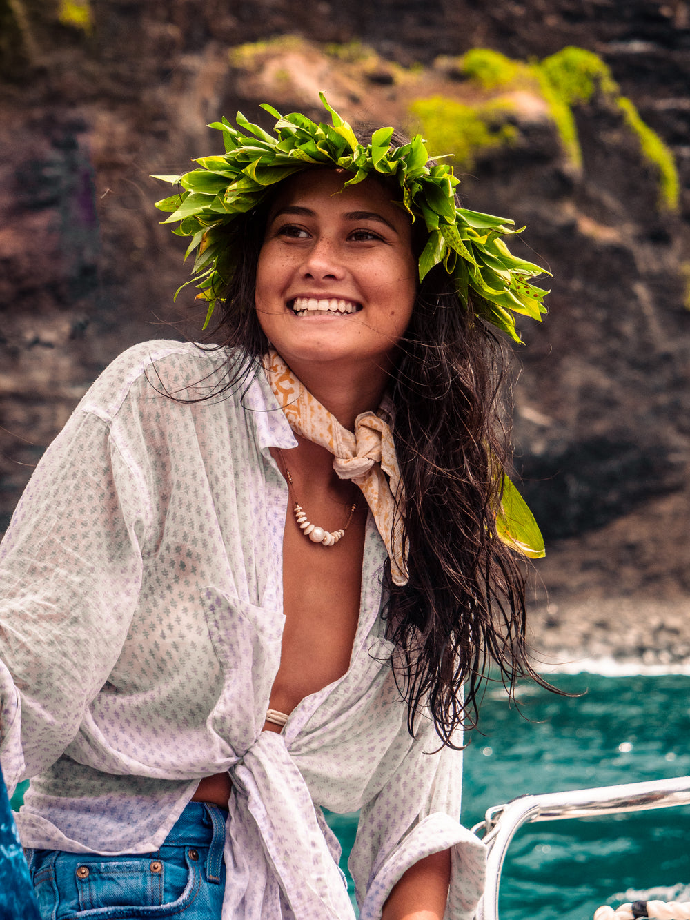 DITSY PRINTED BEACH SHIRT