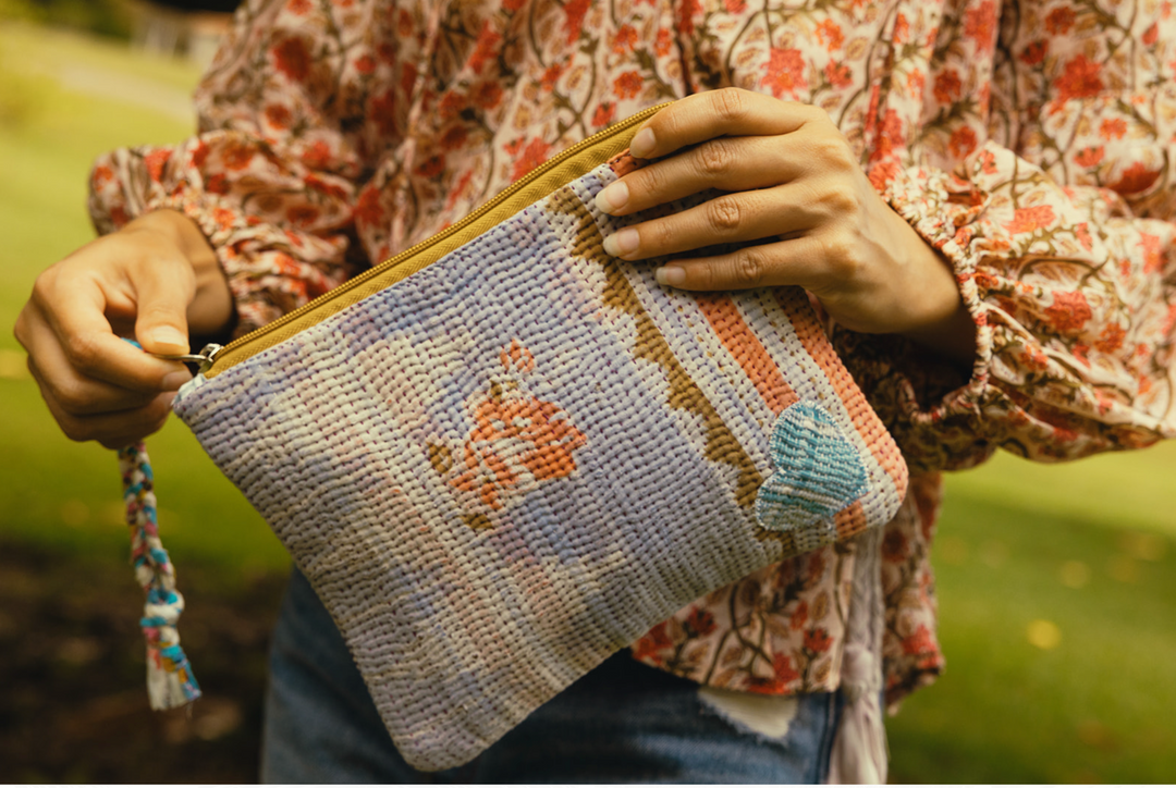 Kantha Wristlet