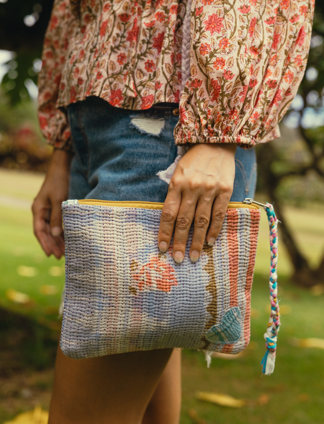 Kantha Wristlet