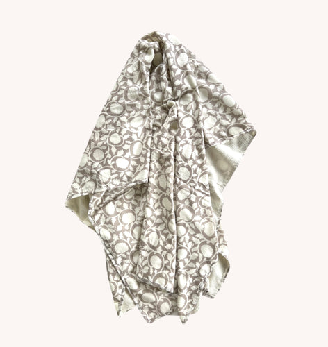 Grey Shadow Floral - Luxury Beach Towel