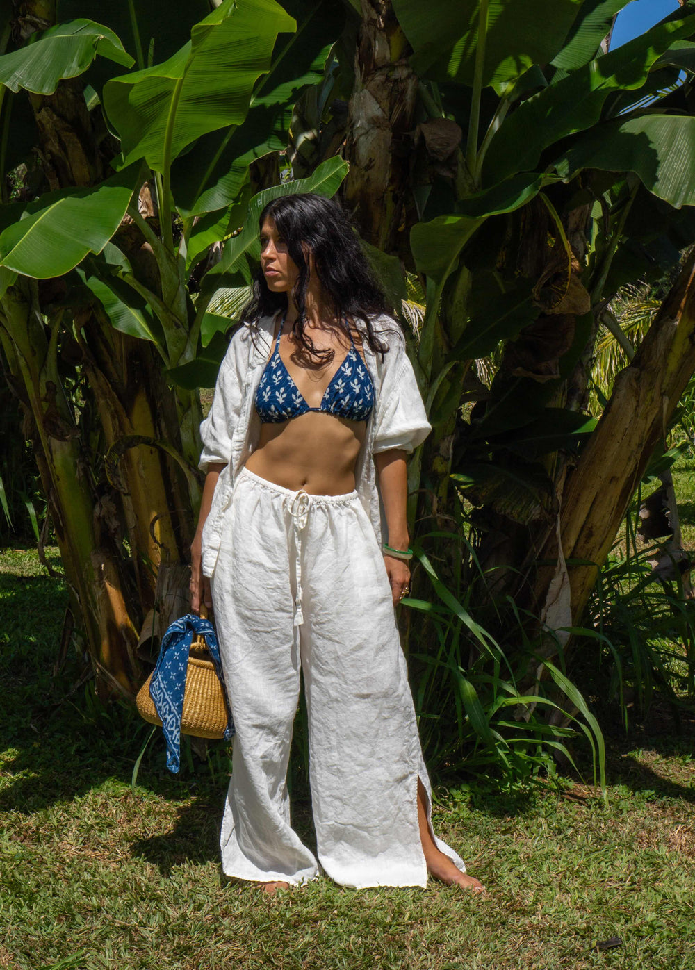 By the Sea Organics white linen pants