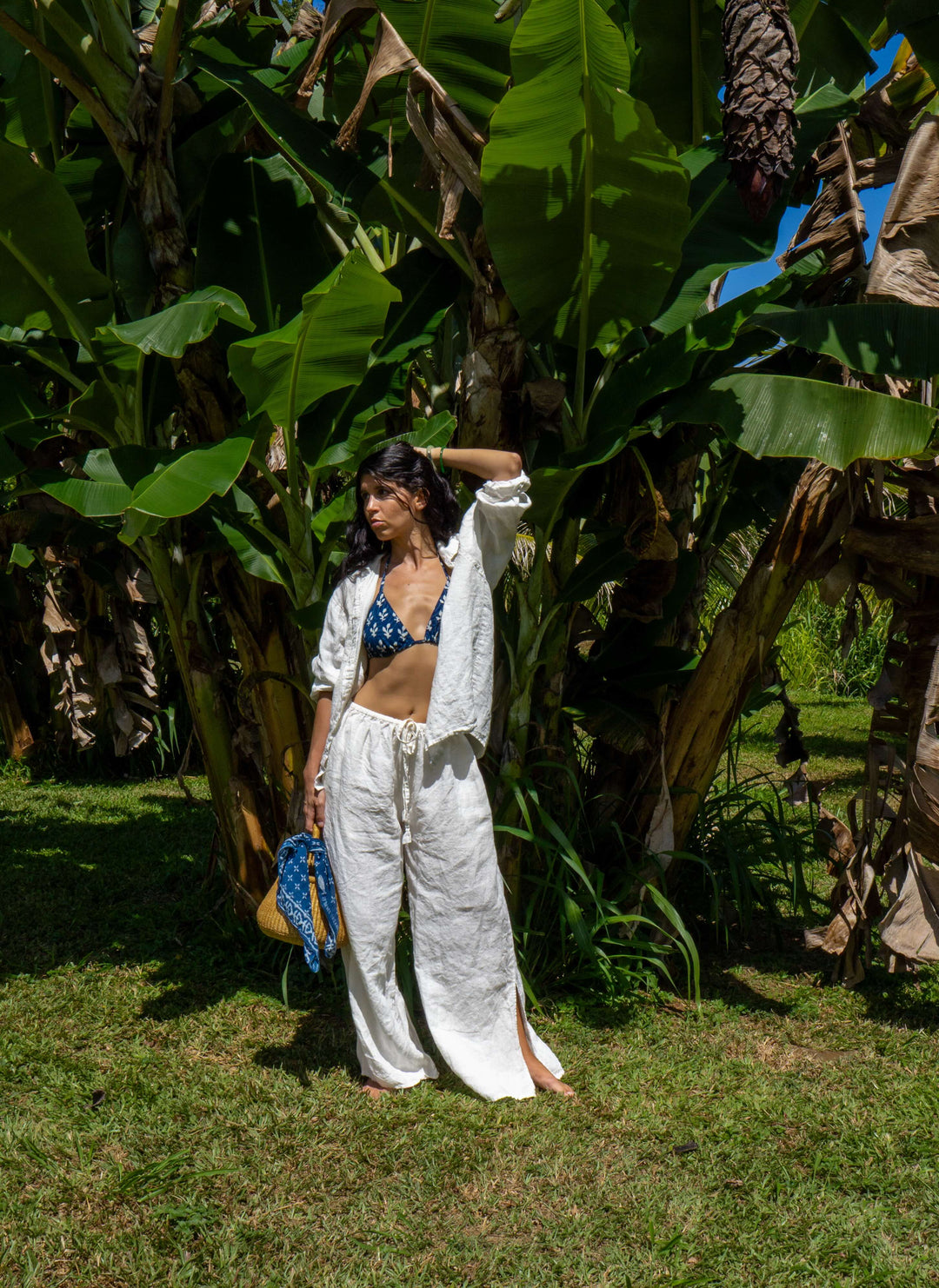 By the Sea Organics white linen pants