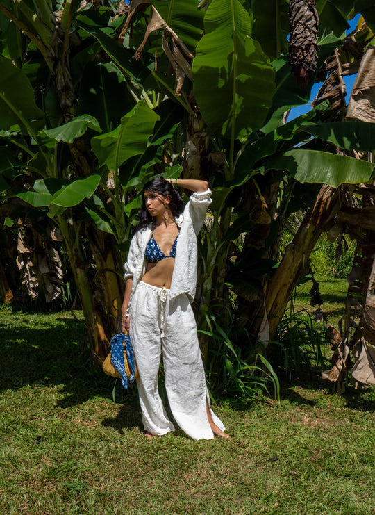 By the Sea Organics white linen pants
