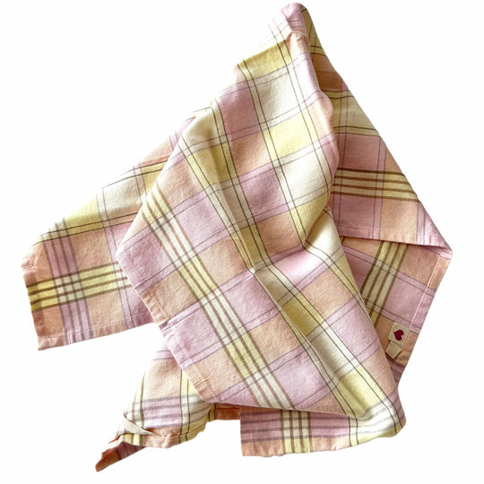 Pink Cottage Plaid - Linen Tea Towel