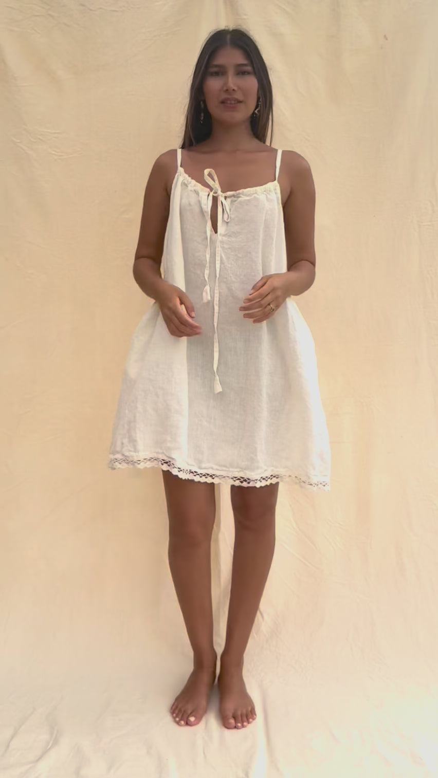 By the Sea Organics white linen dress
