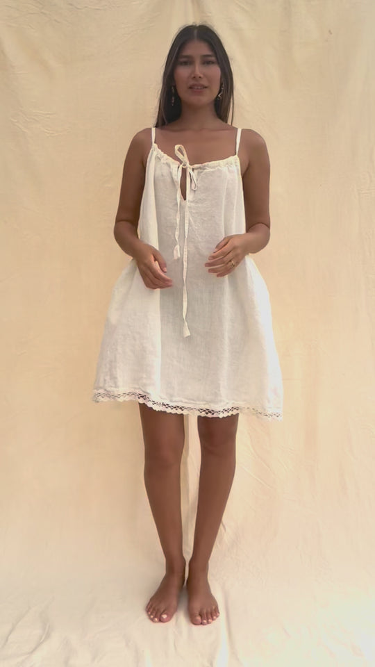 By the Sea Organics white linen dress