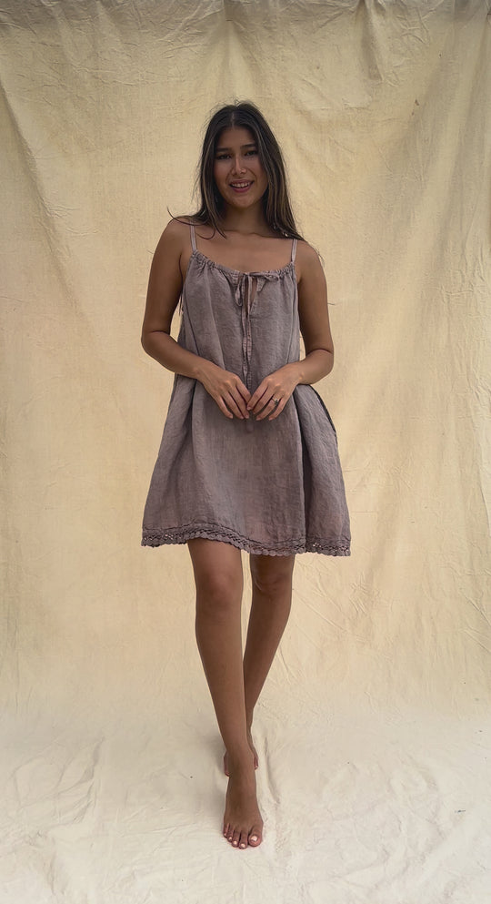 By the Sea Organics cocoa linen dress