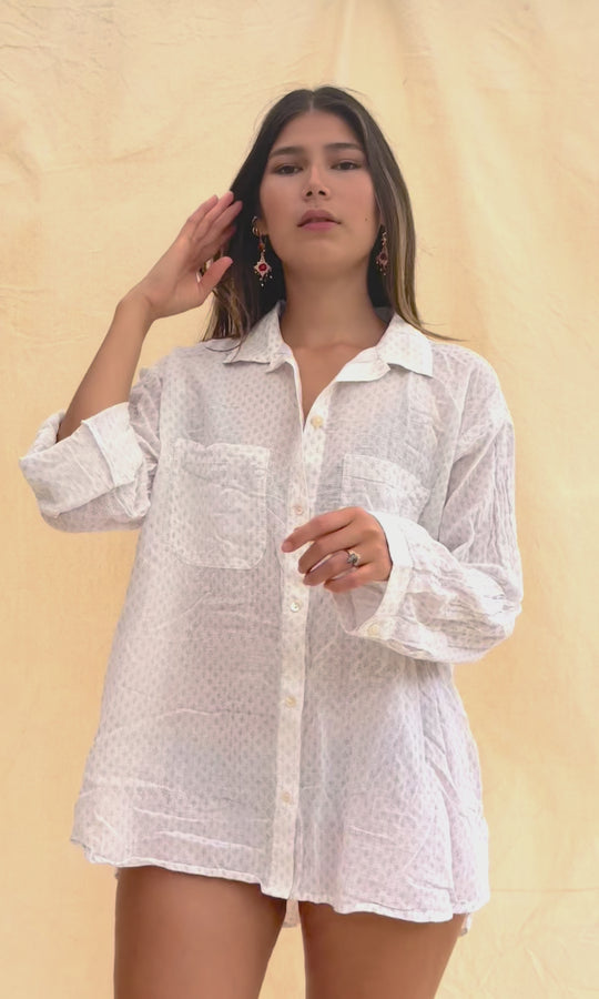 DITSY PRINTED BEACH SHIRT