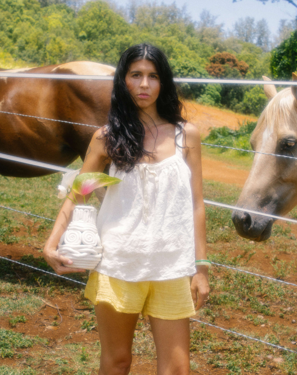 LACY LINEN TANK TOP