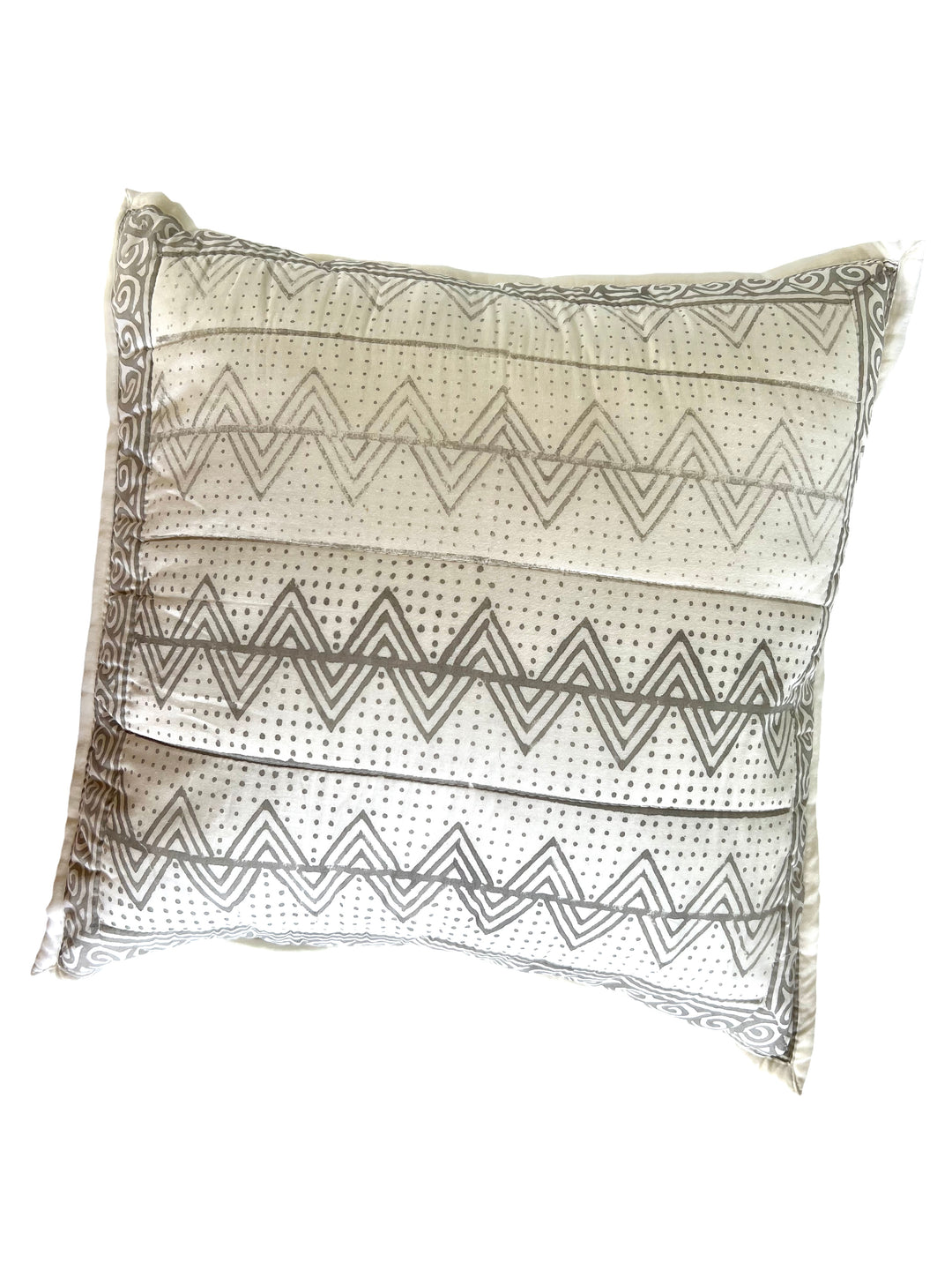Grey Chevron Stripe - 16" square quilted pillow cover