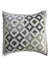 Load image into Gallery viewer, Grey Diamond - 16&quot; square quilted pillow cover
