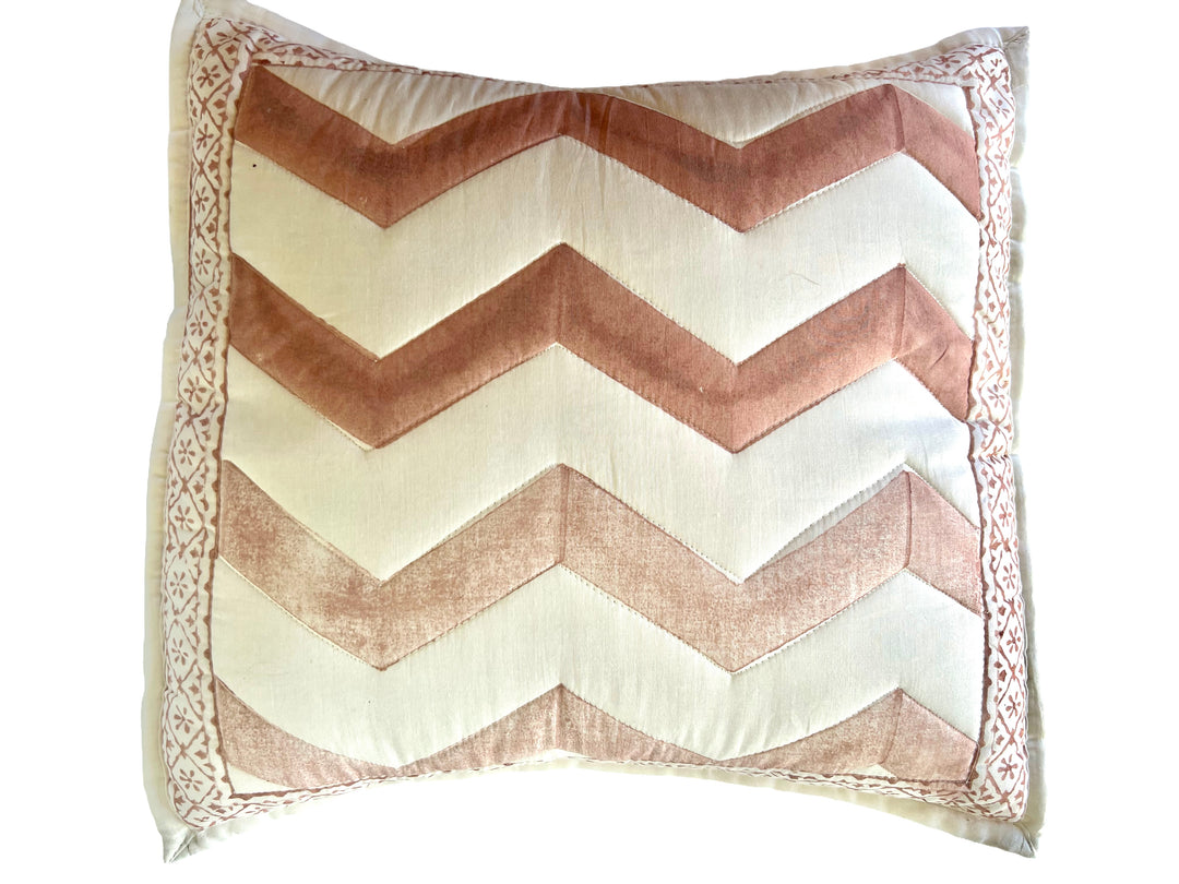 Sun Faded Chevron Stripe - 16" square quilted pillow cover