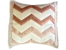 Load image into Gallery viewer, Sun Faded Chevron Stripe - 16&quot; square quilted pillow cover
