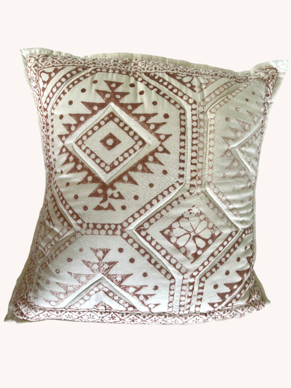 terra cotta design - 16" square quilted pillow cover