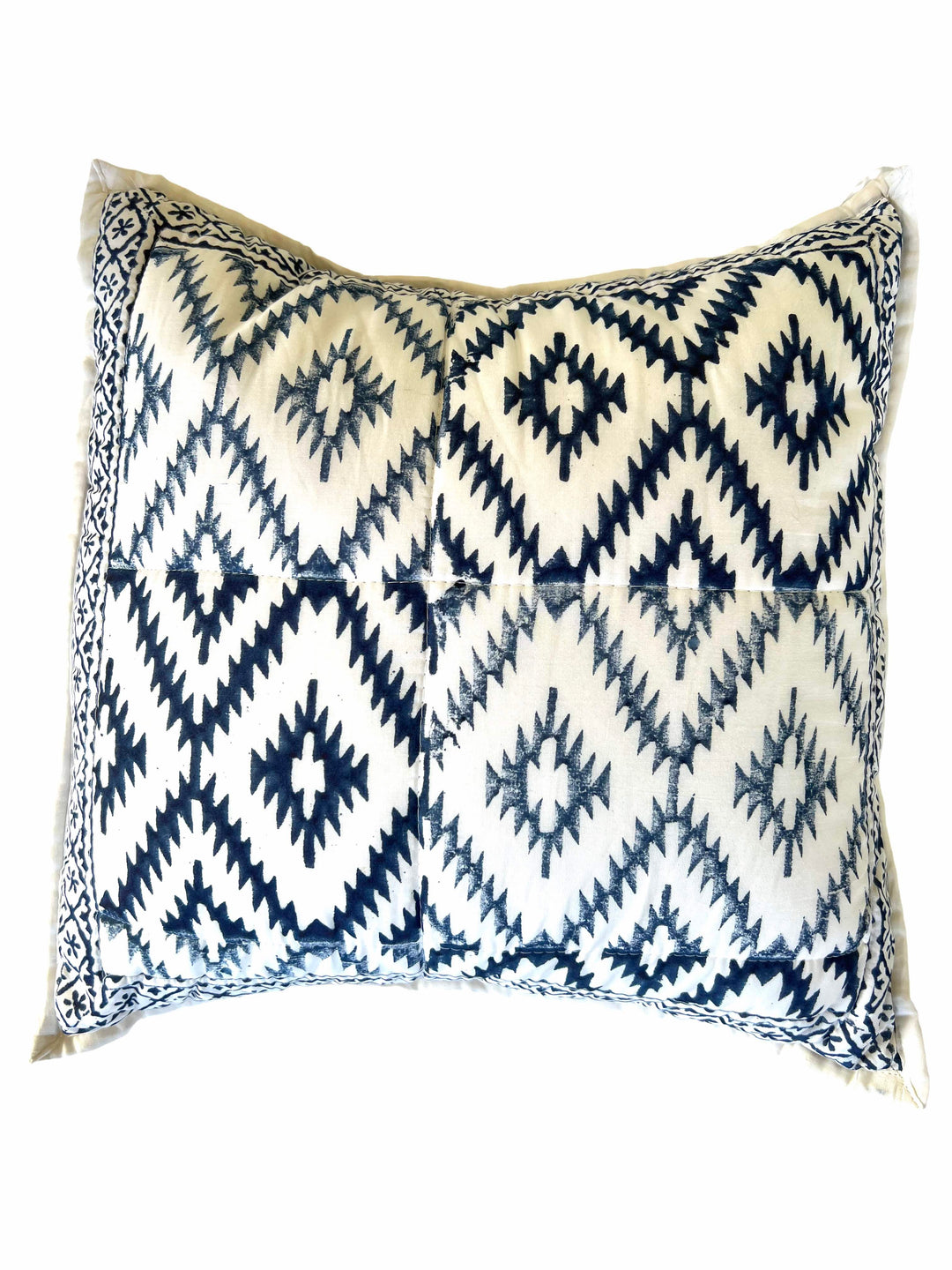 Blue Chevron - 16" square quilted pillow cover